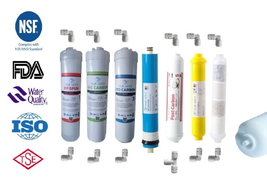 AQUA FLY Kapalı Kasa Su Arıtma Cihazı Filtresi 12" İNLİNE 7 Filtre 10 Aşama ( Mineral ve 4in1 ) Su Arıtma Filtresi Kapalı Kasa Cihaz Uyumlu - 1