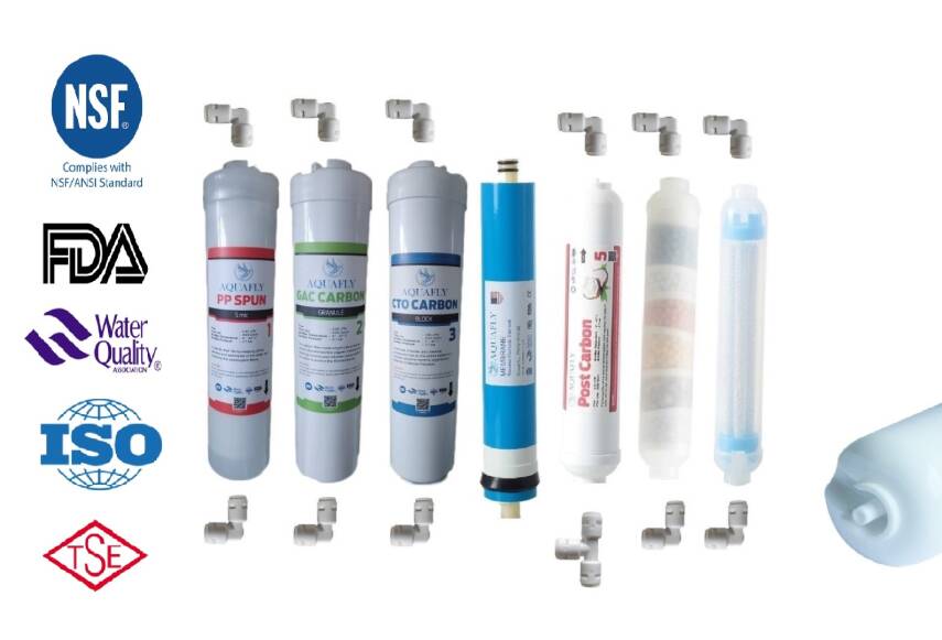 AQUA FLY Kapalı Kasa Su Arıtma Cihazı Filtresi 12" İNLİNE 7 FİLTRE 12 AŞAMA ( 6in1 ve DETOX ) Su Arıtma Filtresi Kapalı Kasa Cihaz Uyumlu - 1