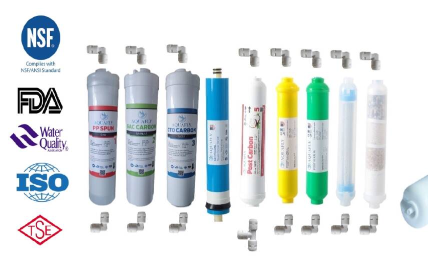 AQUAFLY Su Arıtma Cihazı Filtresi 12" İNLİNE 9 Filtre 12 Aşama Su Arıtma Filtresi KAPALI KASA CİHAZ UYUMLU - 1