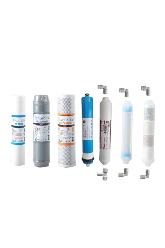 AQUAFLY Su Arıtma Filtresi Çift Karbonlu 7 Filtre 10 AŞAMA Arıtıcı Filtresi YEDEK 10' AÇIK KASA UYUMLU - 1