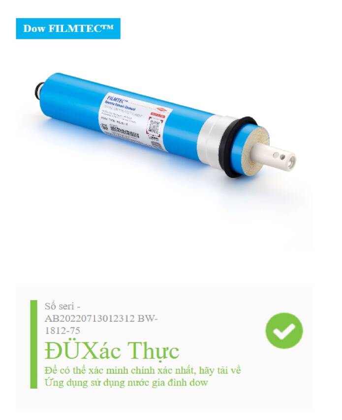 Filmtec Membran DOW %100 USA Filmtec 75 GPD Mebran Su Arıtma Filtresi - 2