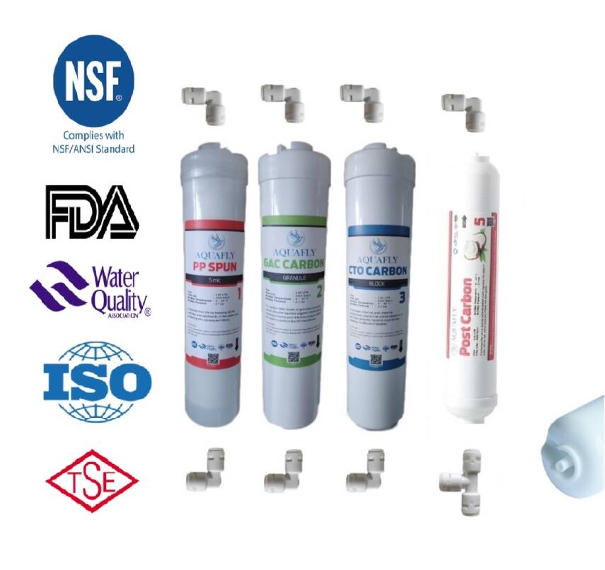 ( MEMBRANSIZ ) AQUAFLY 12" İNLİNE 4LÜ SU ARITMA FİLTRESİ KAPALI KASA CİHAZ UYUMLU - 1