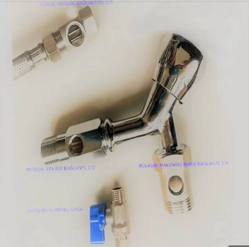 AQUA FLY SU ARITMA CİHAZI için 3/8 HAT ALMA (T) VE 1/4 MİNİ KÜRESEL VANA - 5
