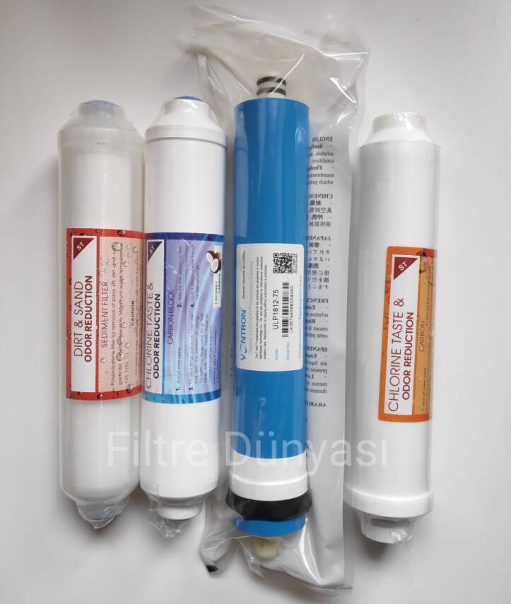TEZGAH ÜSTÜ SU ARITMA FİLTRESİ 4lü SET VONTRON MEMBRANLI - 1